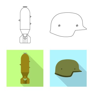 Silah ve silah simge vektör tasarımı. Silah ve ordu hisse senedi vektör çizim topluluğu.