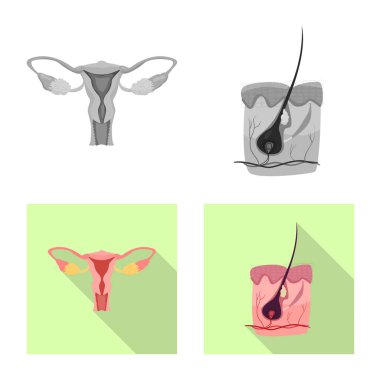 Vücut ve insan logo vektör çizimi. Vücut ve web için tıbbi hisse senedi simgesi toplama.