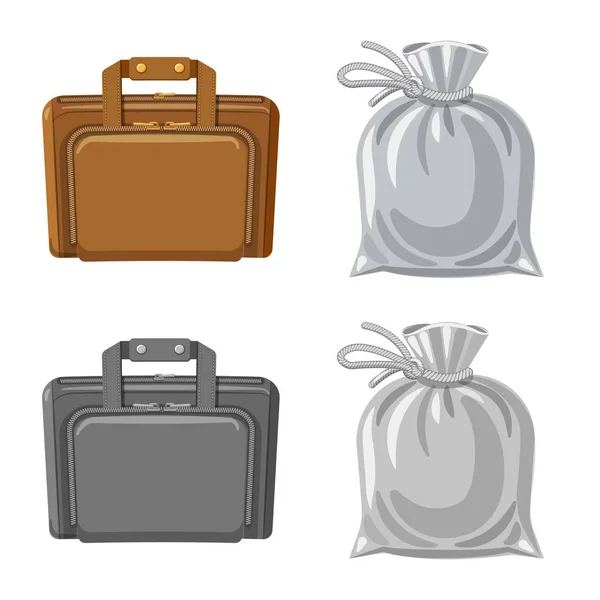 Vektorové ilustrace ikony kufru a zavazadel. Kolekce z kufru a cesta burzovní symbol pro web. — Stockový vektor