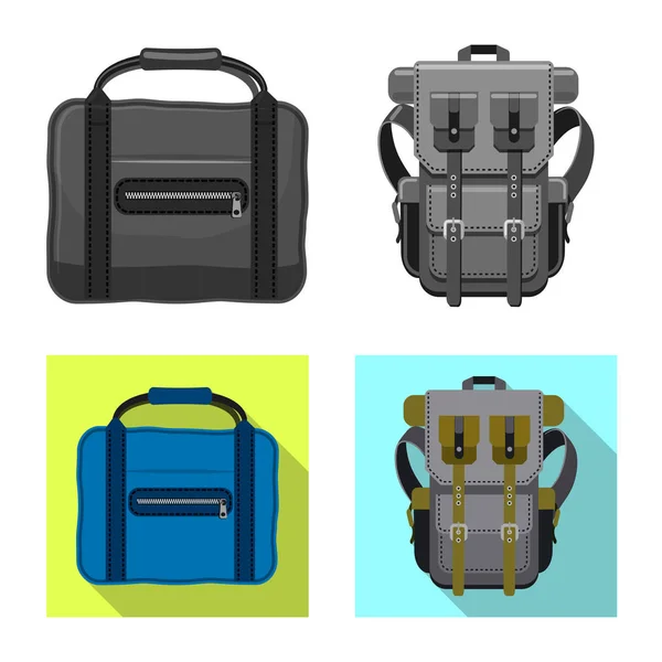 Векторный дизайн чемодана и значка багажа. Набор символов чемодана и путевого запаса для паутины . — стоковый вектор
