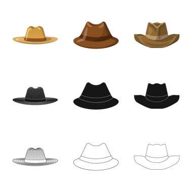 Şapkalar ve kap logo vektör Illustration. Şapkalar ve web için aksesuar hisse senedi simgesi.