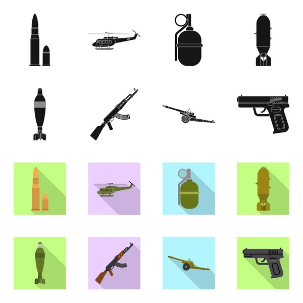 Conception vectorielle de l'arme et de l'icône du pistolet. Ensemble d'armes et symbole de stock de l'armée pour le web . — Image vectorielle