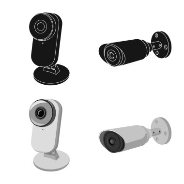 Cctv ve kamera logo vektör Illustration. Cctv ve sistem hisse senedi simgesi için web topluluğu.