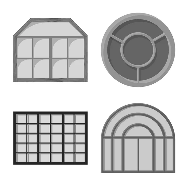 Diseño vectorial de la puerta y el logotipo frontal. Colección de puerta y vector de madera icono para stock . — Archivo Imágenes Vectoriales