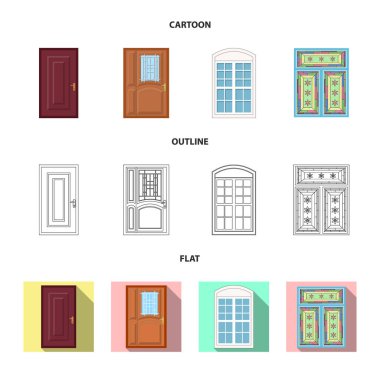 Kapı ve ön logo vektör tasarımı. Kapı ve ahşap hisse senedi simgesi için web topluluğu.