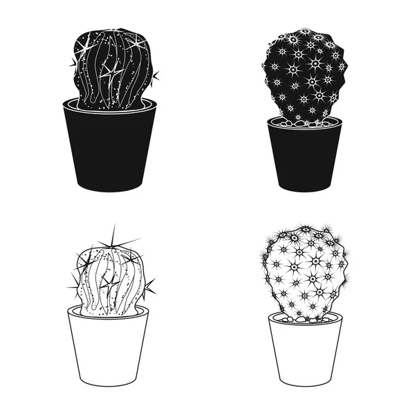 Projekt wektor ikona Kaktus i doniczkę. Zestaw Kaktus i kaktusy Stockowa ilustracja wektorowa. — Wektor stockowy