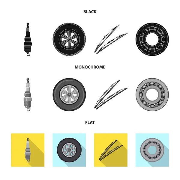 Vektor design av auto och en del symbol. Samling av auto och bil aktiesymbol för webben. — Stock vektor