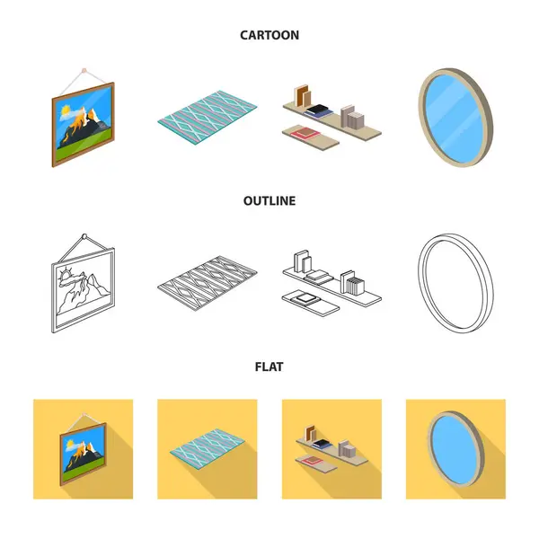 Objet isolé de chambre à coucher et icône de chambre. Ensemble de chambre à coucher et meubles stock symbole pour le web . — Image vectorielle