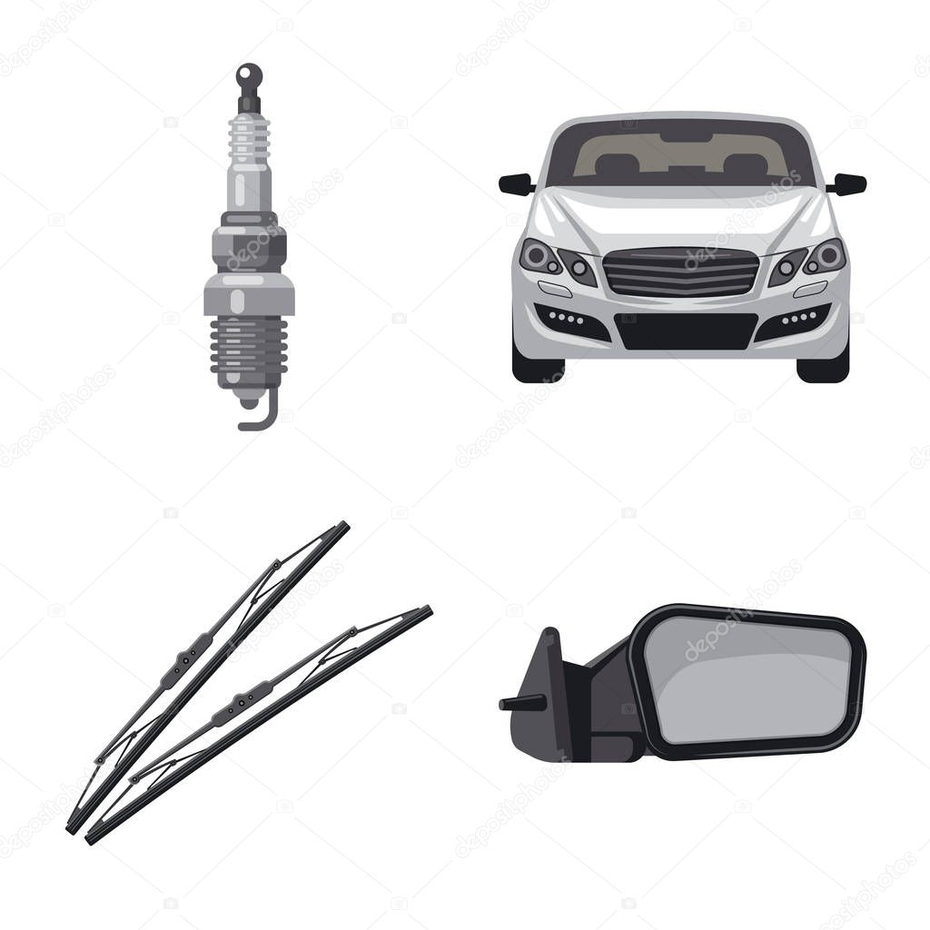 Vector illustration of auto and part logo. Collection of auto and car vector icon for stock.