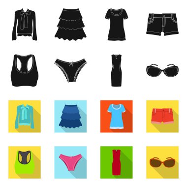 Kadın ve giyim simge vektör tasarımı. Kadın ve giyim hisse senedi simgesi için web topluluğu.