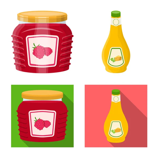 Conception vectorielle de la boîte et du symbole alimentaire. Ensemble de boîte et paquet stock symbole pour le web . — Image vectorielle