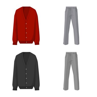 Adam ve giyim simge vektör tasarımı. Adam ve giyim hisse senedi vektör çizim topluluğu.