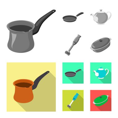 Mutfak ve yemek simge vektör tasarımı. Mutfak ve cihaz hisse senedi vektör çizim topluluğu.