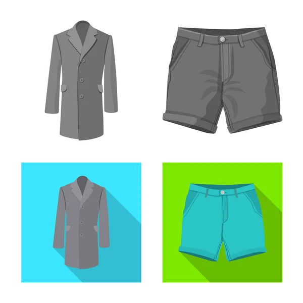 Vectorillustratie van mens en kleding symbool. Collectie van mens en slijtage voorraad vectorillustratie. — Stockvector