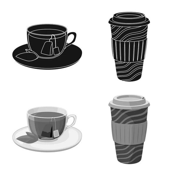 Изолированный объект напитка и логотип бара. Набор векторных иллюстраций для напитков и вечеринок . — стоковый вектор