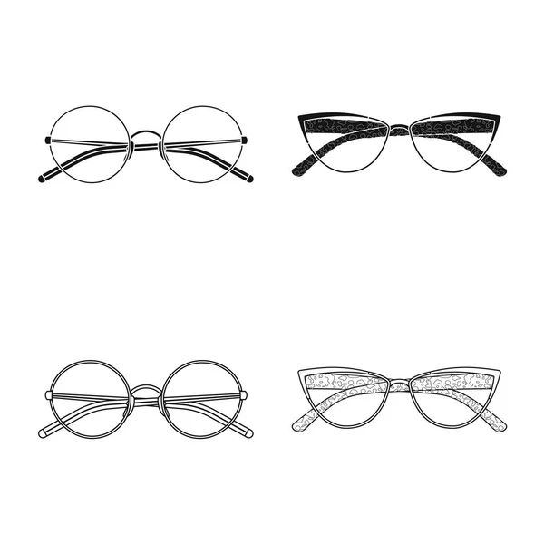 Objeto aislado de gafas y logotipo del marco. Colección de gafas y accesorio icono vectorial para stock . — Archivo Imágenes Vectoriales