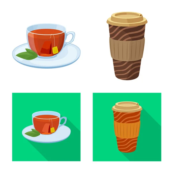 Objeto aislado de bebida y símbolo de barra. Conjunto de bebidas y partido icono vectorial para stock . — Vector de stock