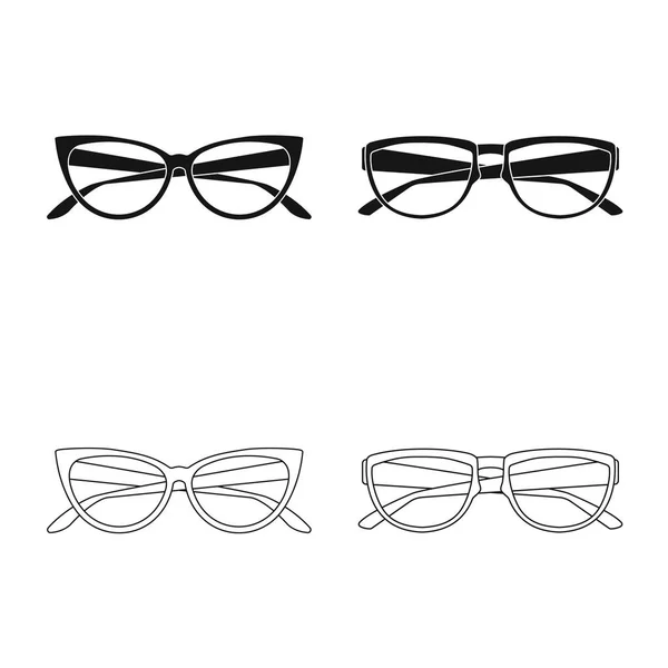 Isolated object of glasses and frame icon. Collection of glasses and accessory stock vector illustration. — Stock Vector