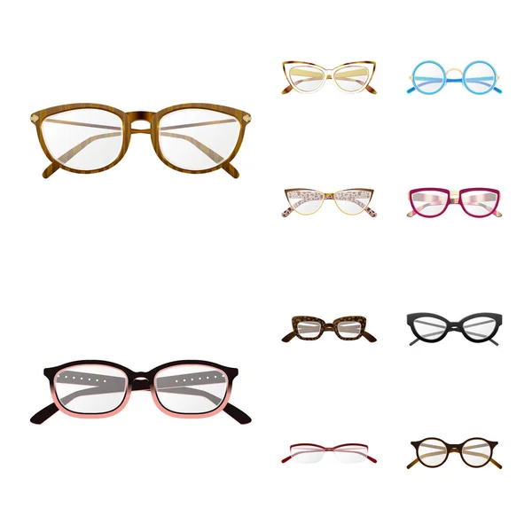 Illustration vectorielle des lunettes et de l'icône cadre. Jeu de lunettes et accessoire illustration vectorielle de stock . — Image vectorielle