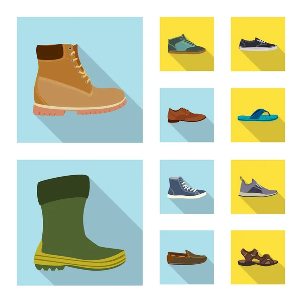 Objeto aislado de zapato y logotipo de calzado. Colección de zapato y pie símbolo de stock para la web . — Archivo Imágenes Vectoriales