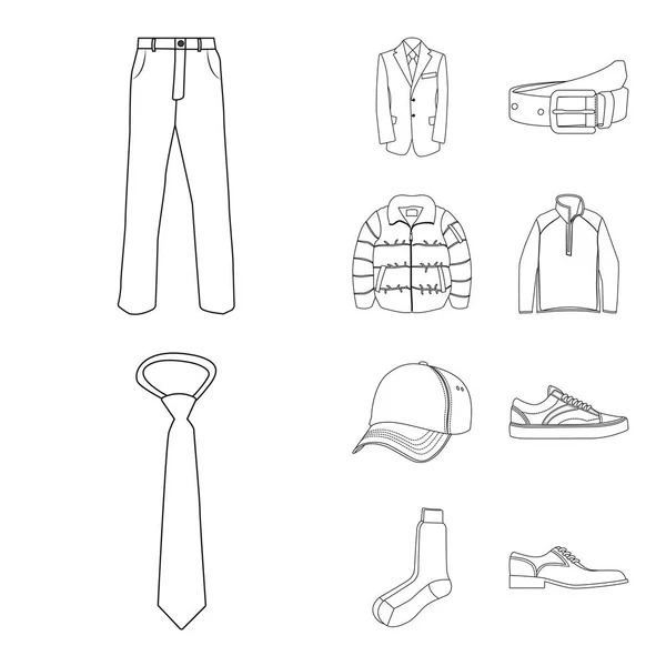 Isolated object of man and clothing icon. Collection of man and wear stock vector illustration. — Stock Vector