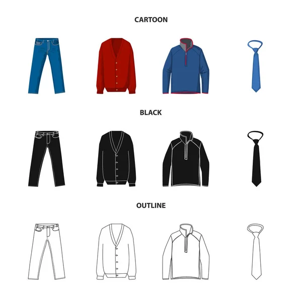 Ontwerp van de vector van mens en kleding pictogram. Collectie van mens en slijtage vector pictogram voor voorraad. — Stockvector