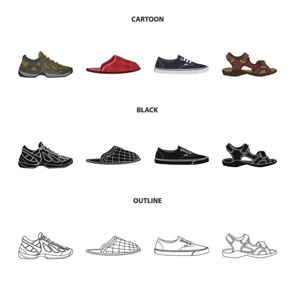 Vectorillustratie van schoenen en schoeisel logo. Set van schoen en voet vector pictogram voor voorraad. — Stockvector