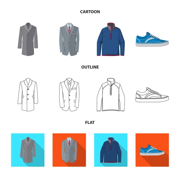Vektor design av mannen och kläder-ikonen. Samling av mannen och slitage lager vektorillustration. — Stock vektor