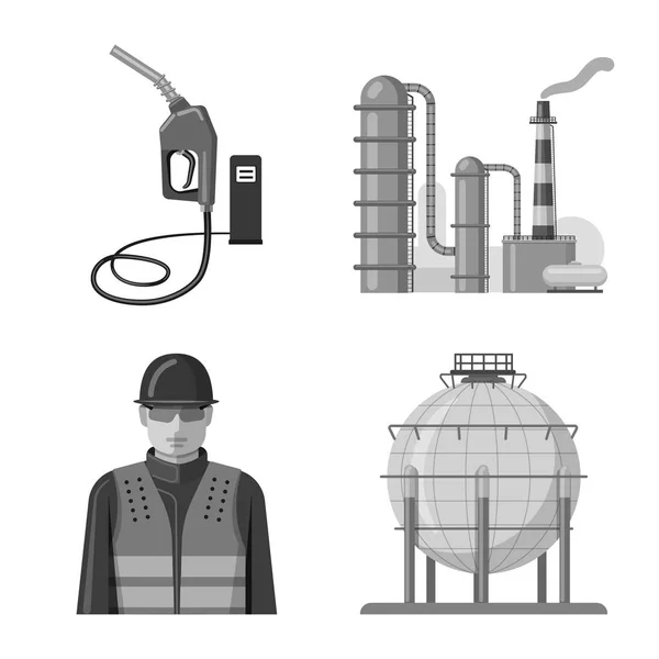 Isolated object of oil and gas symbol. Collection of oil and petrol vector icon for stock. — Stock Vector