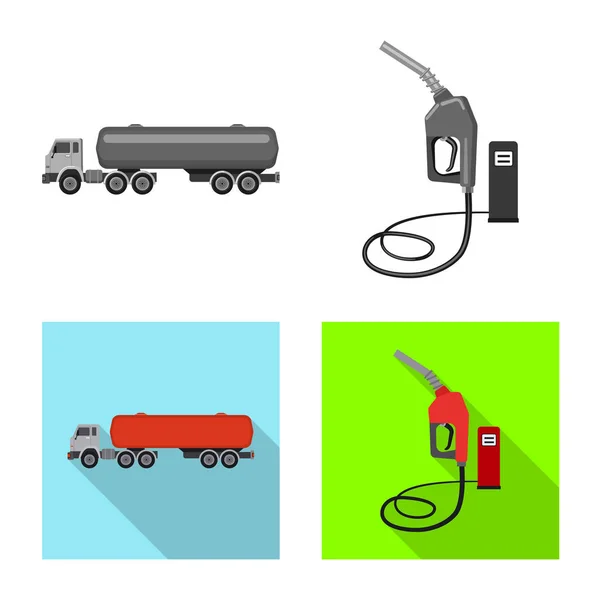 石油と天然ガスのシンボルのベクター デザイン。オイルとガソリンの株式ベクトル図のセット. — ストックベクタ