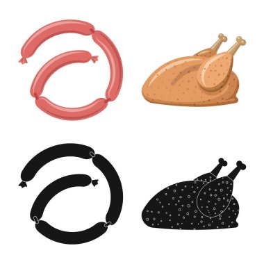 Et ve jambon simge vektör Illustration. Et ve hisse senedi vektör çizim pişirme.