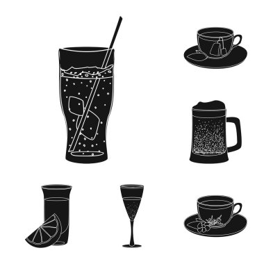 İçki ve bar simge vektör Illustration. Web için içki ve parti hisse senedi simgesi kümesi.