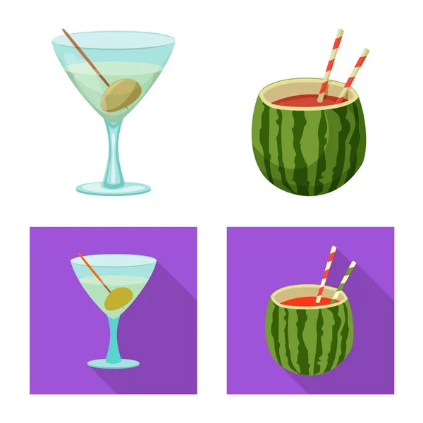 Vector illustration of drink and bar icon. Collection of drink and party stock vector illustration. — Stock Vector