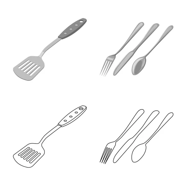 Ilustración vectorial de cocina e icono de cocinero. Colección de cocina y electrodomésticos símbolo de stock para la web . — Archivo Imágenes Vectoriales