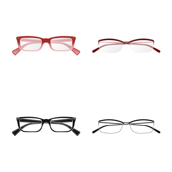 Conception vectorielle des lunettes et du logo du cadre. Jeu de lunettes et accessoire stock symbole pour web . — Image vectorielle