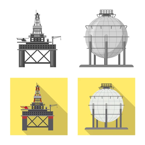 Vektor-Design von Öl-und Gas-Symbol. Set von Öl und Benzin-Vektor-Symbol für Aktien. — Stockvektor
