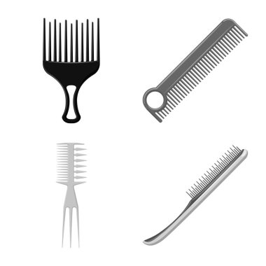 Fırça ve saç simge vektör tasarımı. Fırça ve saç fırçası hisse senedi simgesi için web topluluğu.