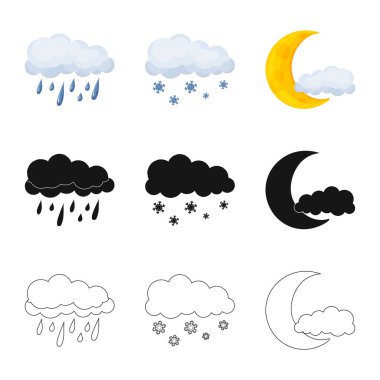 Hava ve İklim logo vektör Illustration. Web için hava ve bulut hisse senedi simgesi kümesi.