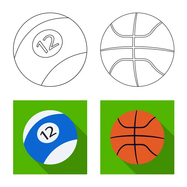 Conception vectorielle du sport et signe de balle. Collection de sport et de stock sportif symbole pour le web . — Image vectorielle