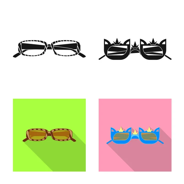 Isolé objet de lunettes et de lunettes de soleil symbole. Collection de lunettes et accessoires illustration vectorielle de stock . — Image vectorielle