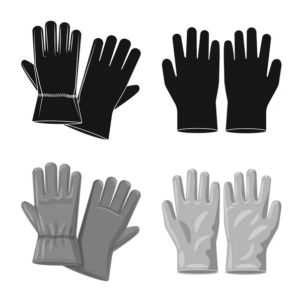 手套和冬季标志的矢量设计。收集手套和设备矢量图标的股票. — 图库矢量图片