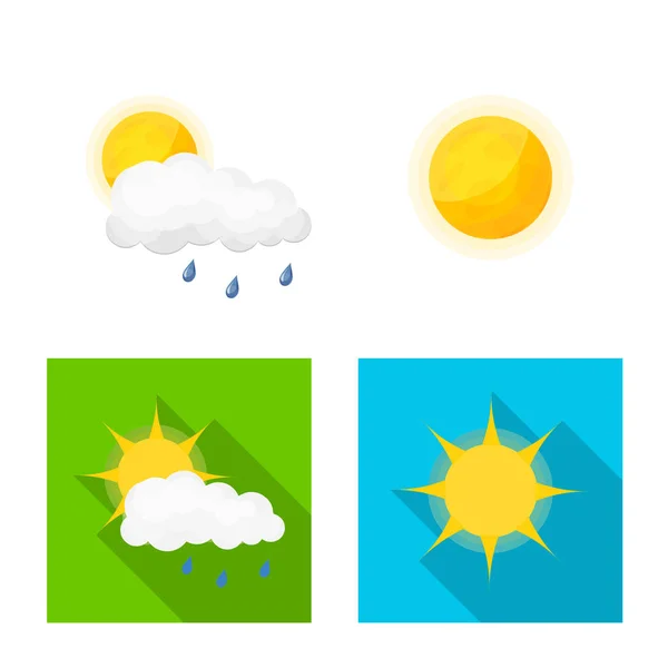 Diseño vectorial del clima y el logotipo del clima. Conjunto de ilustración de vectores de tiempo y nube . — Archivo Imágenes Vectoriales