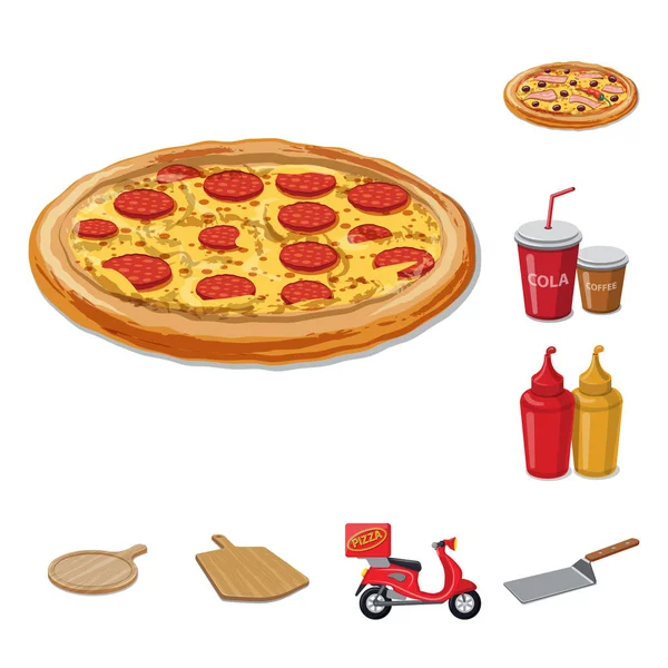 Illustrazione vettoriale di pizza e simbolo alimentare. Raccolta di pizza e illustrazione vettoriale stock italia . — Vettoriale Stock