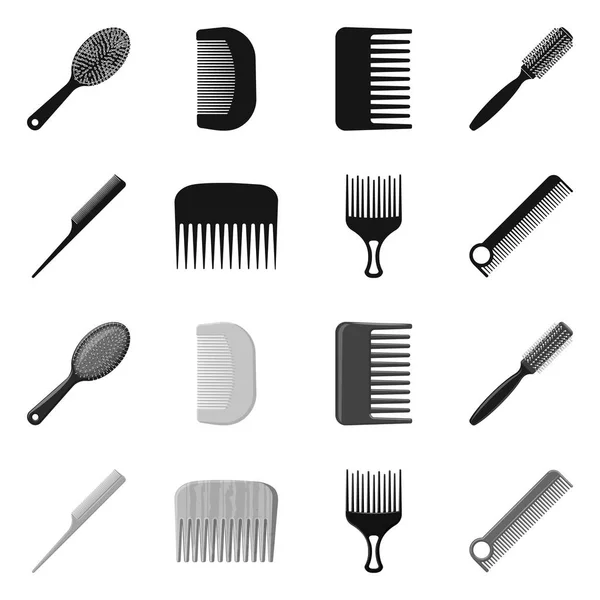 Objet isolé de brosse et symbole de cheveux. Ensemble de brosse et icône vectorielle brosse à cheveux pour stock . — Image vectorielle