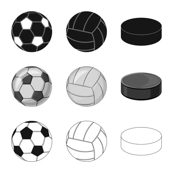 Diseño vectorial del deporte y el símbolo de la bola. Conjunto de deporte e ilustración de vector de stock atlético . — Vector de stock