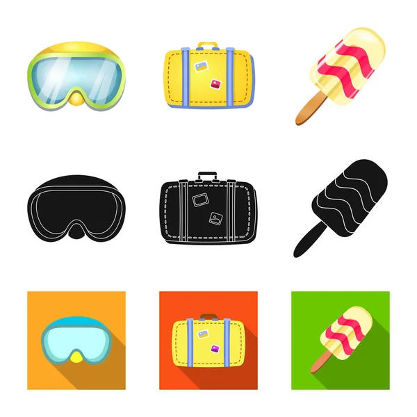 Vector design of equipment and swimming icon. Collection of equipment and activity stock vector illustration. — Stock Vector