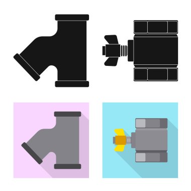 Boru ve tüp işareti yalıtılmış nesne. Hisse senedi için boru ve boru hattı vektör simge kümesi.