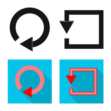 Öğe ve ok simgesi yalıtılmış nesne. Hisse senedi için öğe ve yön vektör simge kümesi.