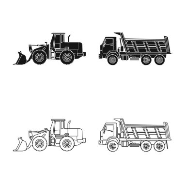 Yapı ve inşaat simge vektör tasarımı. Web için yapı ve makine hisse senedi simgesi kümesi.