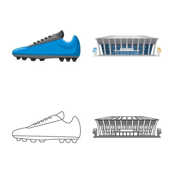Futbol ve dişli işareti tasarımını vektör. Futbol ve turnuva hisse senedi simgesi için web topluluğu. — Stok Vektör